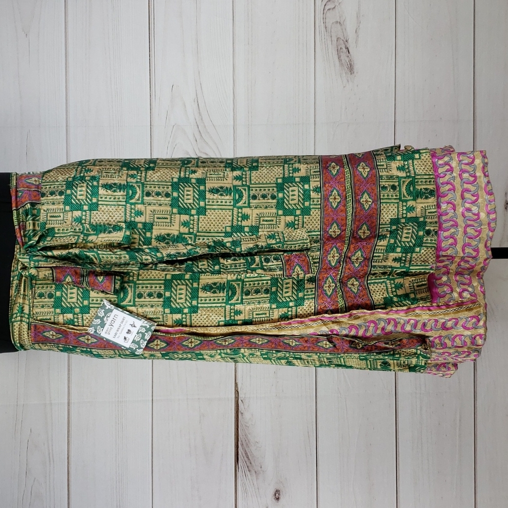 Darn Good Yarn Sari Silk Wrap Skirt Tea Goddess